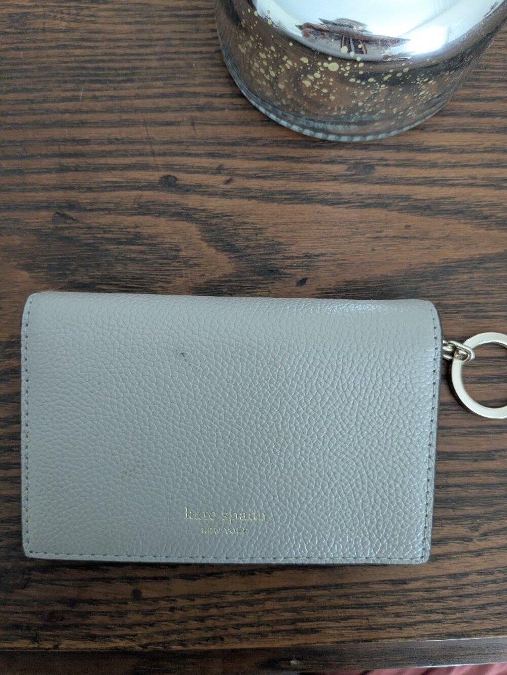 Kate Spade Keychain Wallet.  Taupe color.
